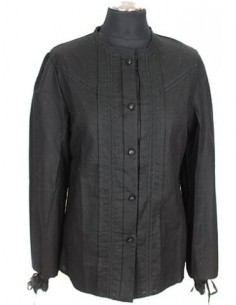 Blusa regional, negra, de semi-hilo negro, María de Molina.