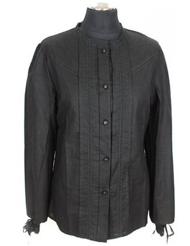 Blusa regional, negra, de semi-hilo negro, María de Molina.
