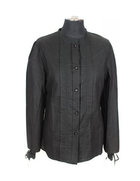Blusa regional, negra, de semi-hilo negro, María de Molina.