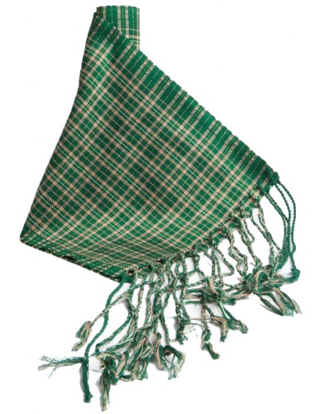 Faja artesanía de algodón, a cuadros, verde.