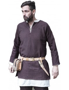 Túnica medieval corta, algodón, Erik. (marrón)