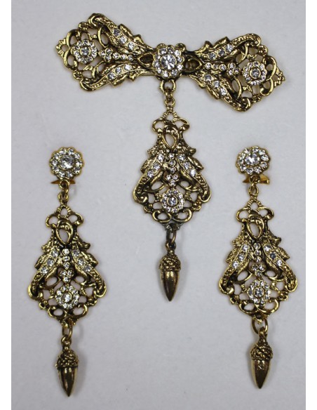 Juego pendientes y broche, ref. 5035RRC.
