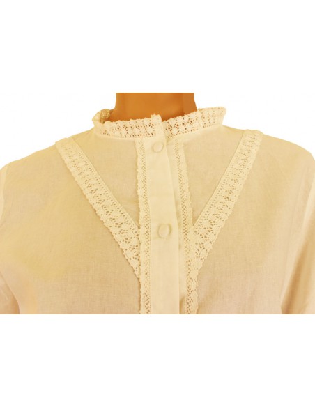 Blusa dama, Blanca de Castilla, detalle pecherín.