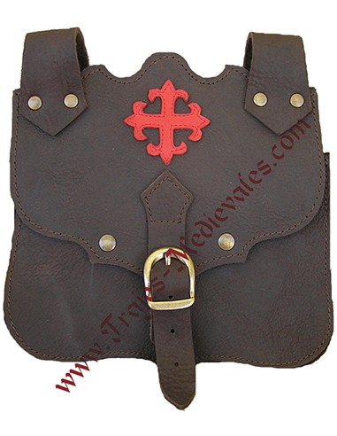 Bolsa medieval cruz de Calatrava, negro.