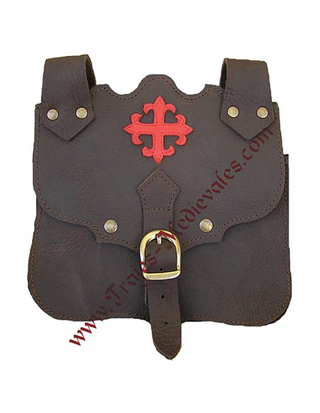 Bolsa medieval cruz de Calatrava, negro.