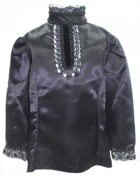 Blusa regional de raso, cerrada, de niña, Amalia