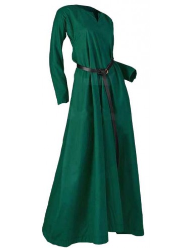 Vestido medieval ligero de mujer S. XI-XV . Verde