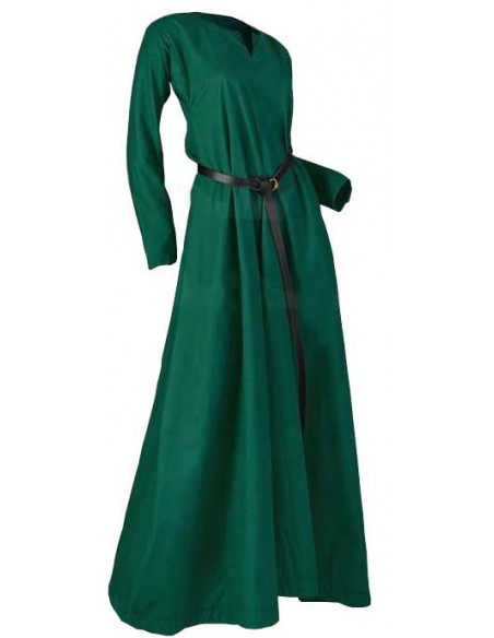 Vestido medieval ligero de mujer S. XI-XV . Verde