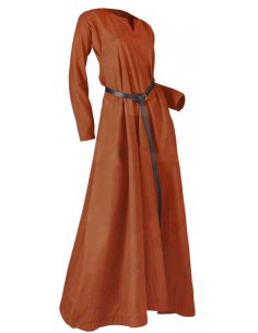 Vestido medieval ligero de mujer S. XI-XV . Azafrán