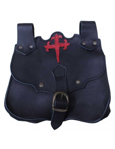 Bolsa medieval, para cinturón, cruz de Santiago