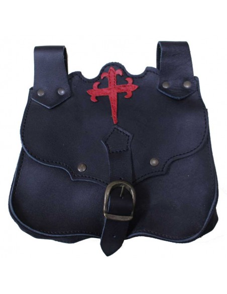 Bolsa medieval, para cinturón, cruz de Santiago