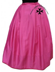 Falda lisa simil seda, fucsia.