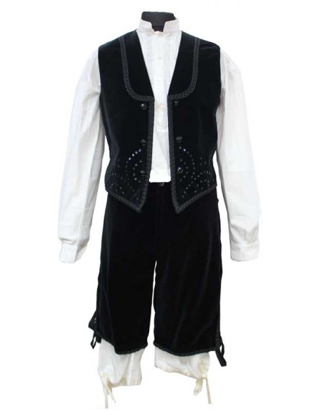 Traje regional caballero, terciopelo negro.