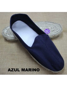 Alpargata artesanía, suela yute, mod. copete. Azul marino.