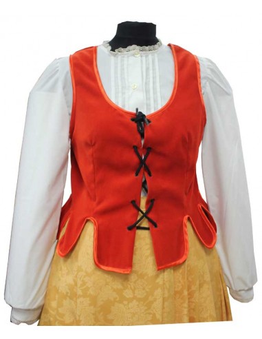 Chaleco-justillo de terciopelo, sin forrar, mod. Gisela.