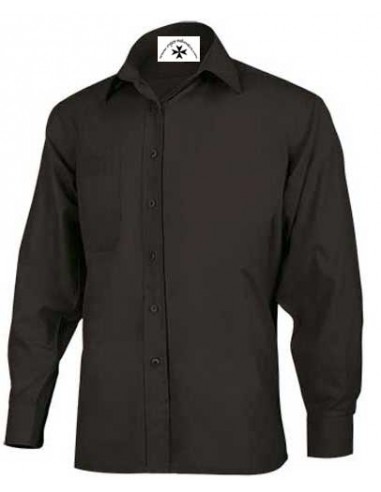 Camisa regional básica, lisa. Negra.