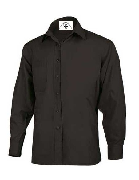 Camisa regional básica, lisa. Negra.