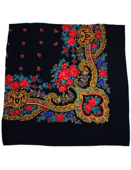 Pañuelo portugués 90 X 90. Negro.