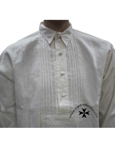 Blusa regional, caballero, Amadis de Gaula, de lino. Pecherín.