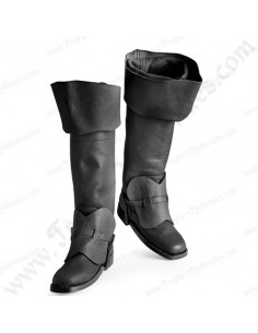 Bota alta de mosquetero, negra.