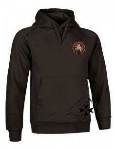 Sudadera templaria con capucha. Negra