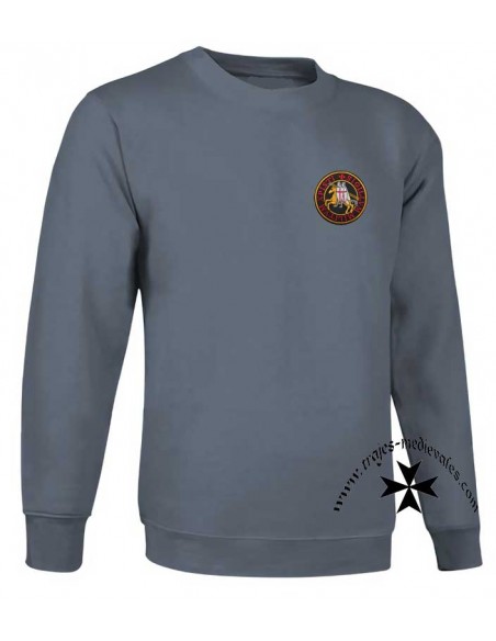 Sudadera Templaria, clásica.. Gris cemento.