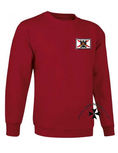 Sudadera Tercios, clásica. Roja.