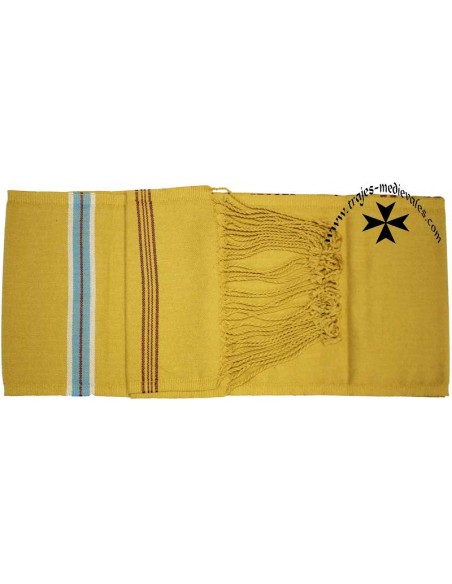 Faja artesanía de algodón, de rayas 6X24, oro.