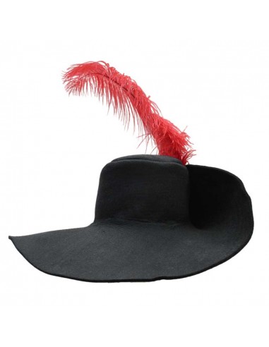 Sombrero tercio-mosquetero, español, con pluma.