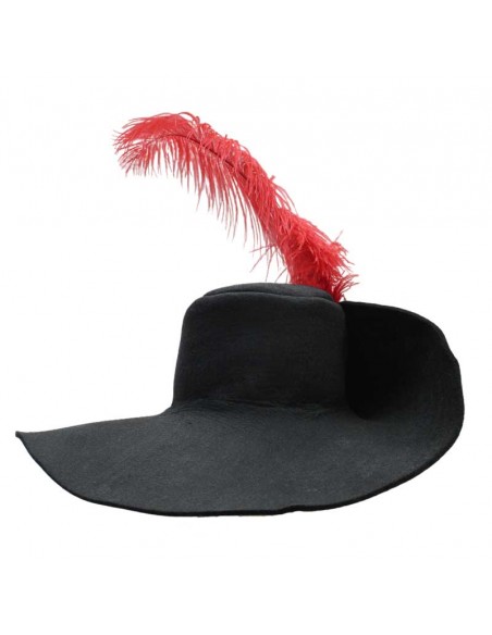 Sombrero tercio-mosquetero, español, con pluma.