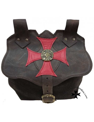 Bolso medieval templario S2, marrón.