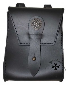 Bolso medieval para cinturón, tamaño pequeño. Negro.