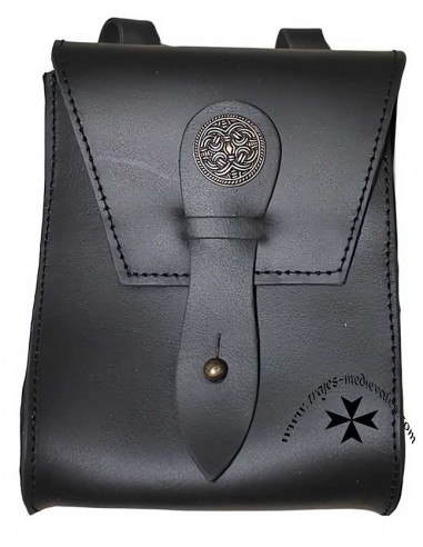 Bolso medieval para cinturón, tamaño pequeño. Negro.