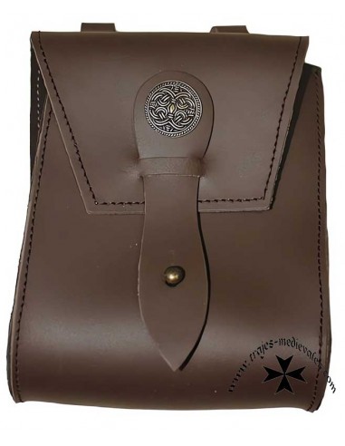 Bolso medieval para cinturón, tamaño pequeño. Marrón.