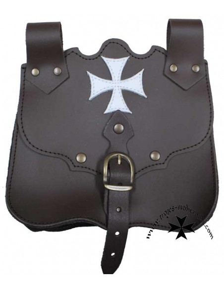 Bolsa medieval, para cinturón, cruz Templaria, varios colores.