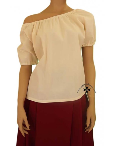 Medieval blouse for women, mod. Aldonza, sleeve/short. (Rustic cotton).