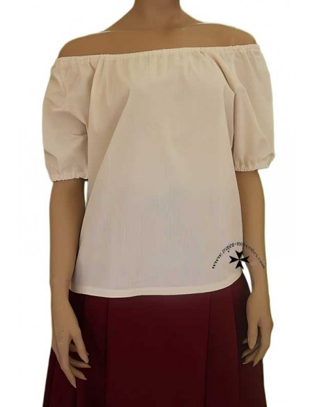 Medieval blouse for women, mod. Aldonza, sleeve/short. (Rustic cotton).
