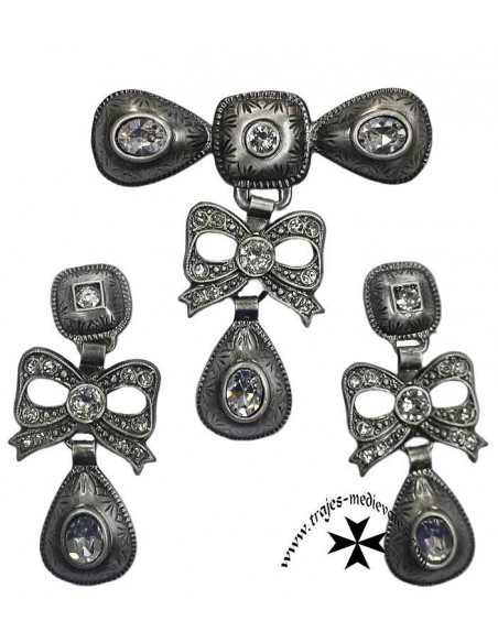 Juego pendientes y broche, ref.5012RRPC
