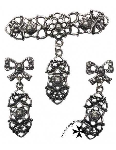Juego pendientes y broche, ref.5060RRPC