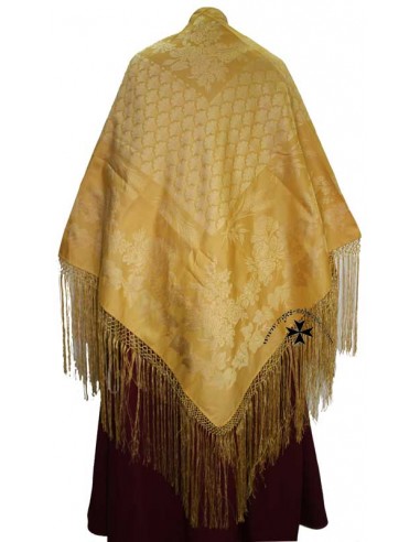 Mantoncillo de gro, ref. PR491. (Rayón-poliéster). Oro. (140x140 cm.)