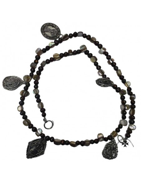 Collar de perlas y cuentas, Virgen del Pilar, ref. 463