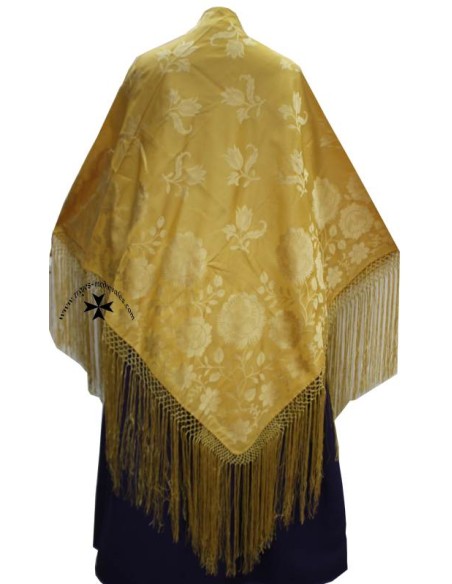 Mantoncillo de gro, ref. PR490. (Rayón-poliéster). Oro. (140x140 cm.)