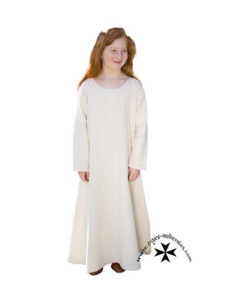 Girl's medieval dress, Ylvy model. (Bordeaux and Natural)