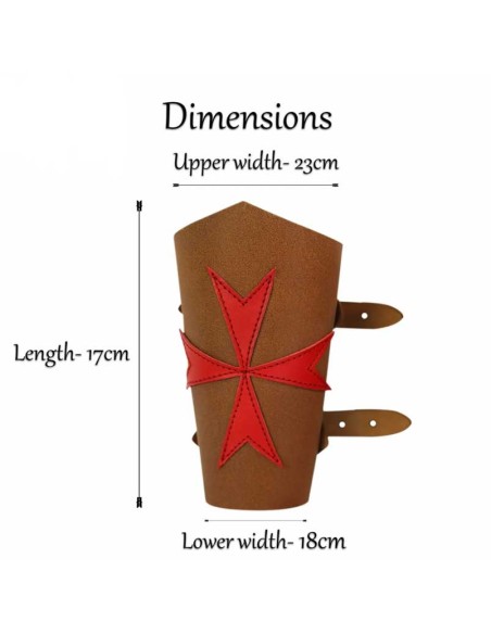 Brazalete templario de cuero, con cruz de Malta