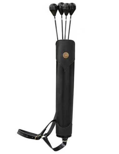 Black leather quiver