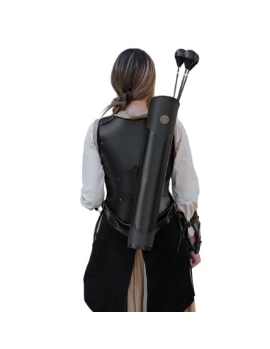 Black leather quiver