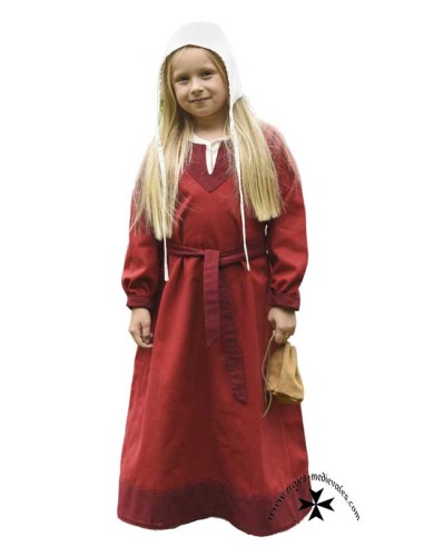 Vestido medieval de niña Elizabeth (Granate)