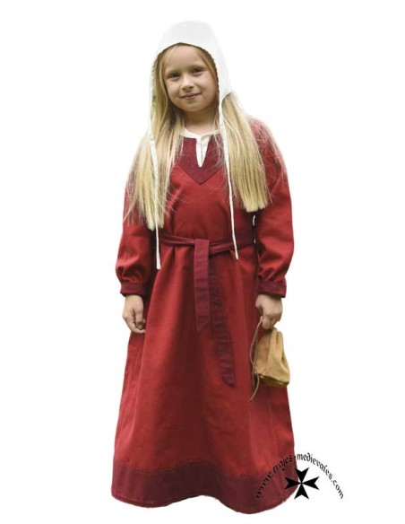 Vestido medieval de niña Elizabeth (Granate)