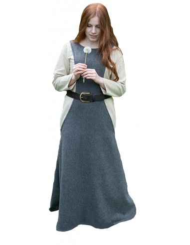 Pellote medieval de lana, Albrun. Gris.