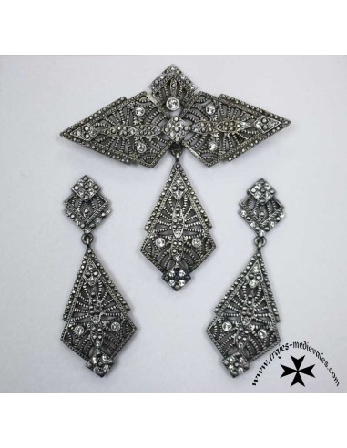 Juego pendientes y broche ref. L-6008